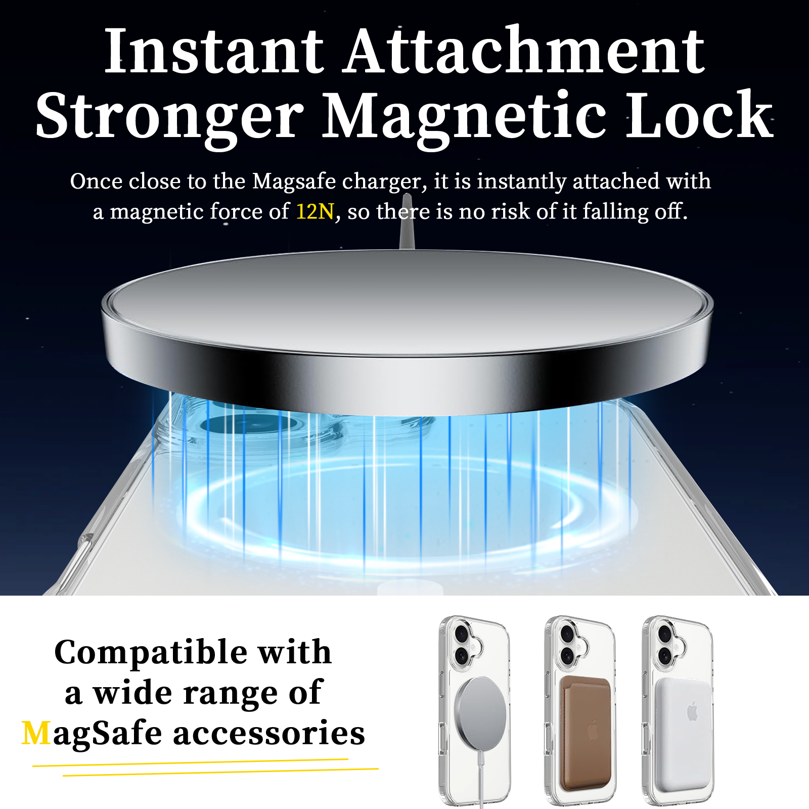 TPU+PC Clear Magnetic Case for iPhone 17 Pro Max - Detail View 5